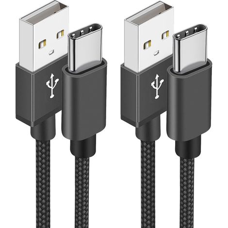 Usb-c-kabel [1 M / 2 Stück] – Usb-c-schnellladekabel 3 A Und Ladegerät – Usb-a-kabel Gegen Usb-c