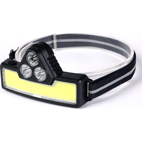 Led-stirnlampe, Wiederaufladbar, Cob-frontlampe, 3 Beleuchtungsmodi, Ipx4 Wasserdichte Stirnlampe Zum Radfahren