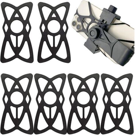 6 Stück Fahrrad-handyhalterung, Fahrrad-handyhalterung, Gummi-sicherheits-handyhalterung, Für Fahrrad, Motorrad, Lenker, Roller (schwarz)