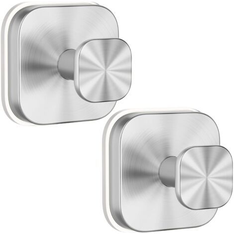 Saugnapfhaken Aus Edelstahl, Silber, 2 Spurlose, Bohrfreie Haken Für Küche, Bad Und Wc.