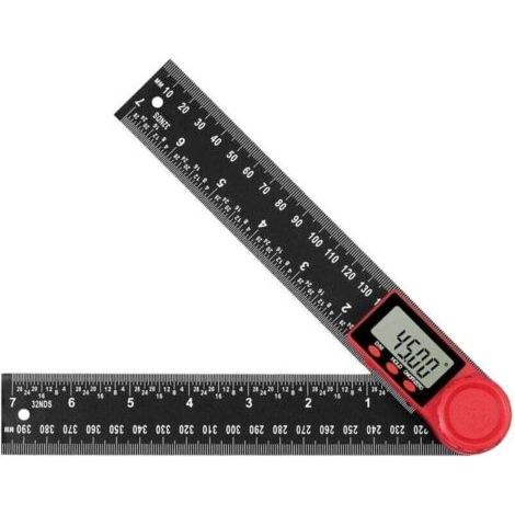 2-in-1-digital-winkelmesser, Lcd-digital-winkelmesser, 8-zoll-200-mm-winkelmessgerät, Nulleinstellung, Graddrehung Und 0-360°-verriegelungsfunktion Für Handwerker, Heimwerker