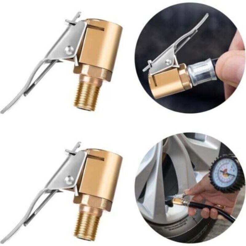Luftfutter Mit Adapterclip, 2 Sets Reifenfüller Mit Widerhaken Für Schlauchreparatur, Offenes Luftfutterventil, 1/4 Zoll, Kein Leck, Adapter (a)