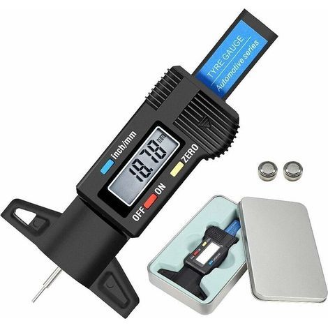 Digitaler Reifentiefenmesser – Reifenprofiltiefenmesser – Lcd-metrisch/zoll-messgerät 0–25,4 Mm Mit Eisenbox Und Backup-batterie Für Autos, Motorräder, Transporter, Lkws