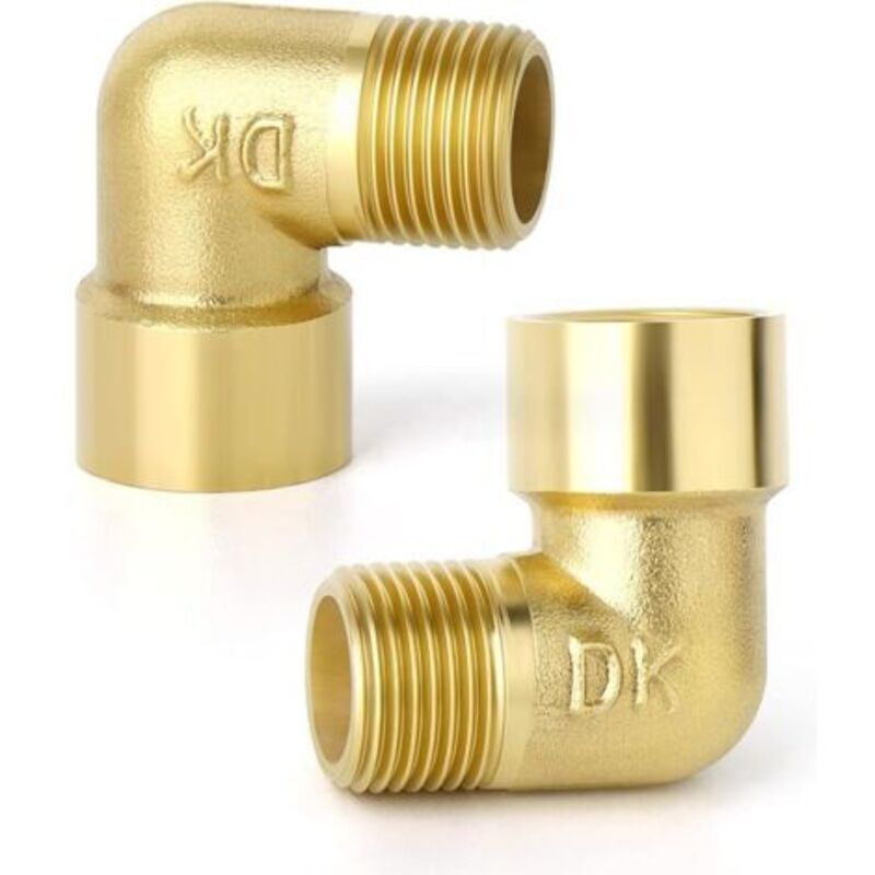 2 Stück 1/4 Zoll Bsp Messing Weiblich Auf Männlich 90 Grad Winkelrohrverbinder, Geeignet Für…
