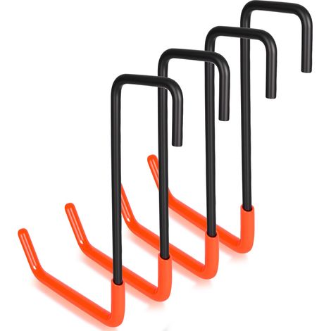 Lot Von 4 Großen Garagen-häkelhäkeln – Ultra-beständige, Polyvalente Häkelarbeiten – Geeignet Für Echellen, Garten- Und Fahrradwerkzeuge – 19,5 X 20 Cm