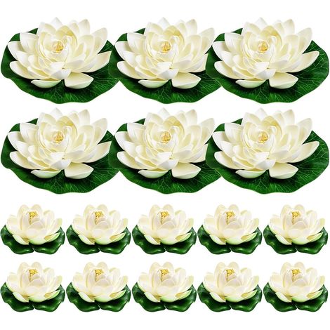 Lot Von 16 Künstlichen Fleurs De Piscine Flottantes Von 17,8 Cm Und 10,2 Cm, Fleurs De Lotus Flottants Für Die Dekoration Des Piscine
