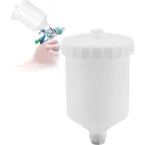 Gobelet 600 Ml Pour À Peinture, 600 Ml Arrosoir De Peinture Outil De Pulvérisation D'Air Outil De Pulvérisation De Connecteur De Filetage De Pot En Plastic