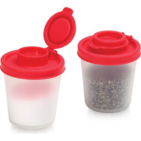 Salière Et Poivrière En Plastique Transparent - Kit De Voyage Portable Pour Sel, Poivre Et Épices - (lot De 2)