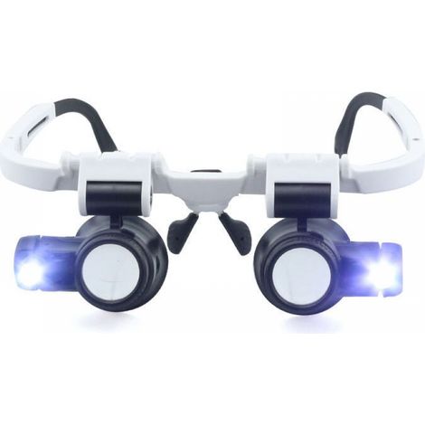 Verstellbarer Vergrößerungskopf, Kopflupe Mit Led-licht, 8 X 15 X 23