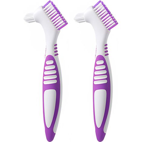 2-teilige Zahnpflege-set, Double-face-gerät, Prothesen-nettoyeur Mit Anti-aging-pflege Und Ergonomischem Griff, Zahnpflege-zubehör Für Prothesen- Und Bekleidungspflege