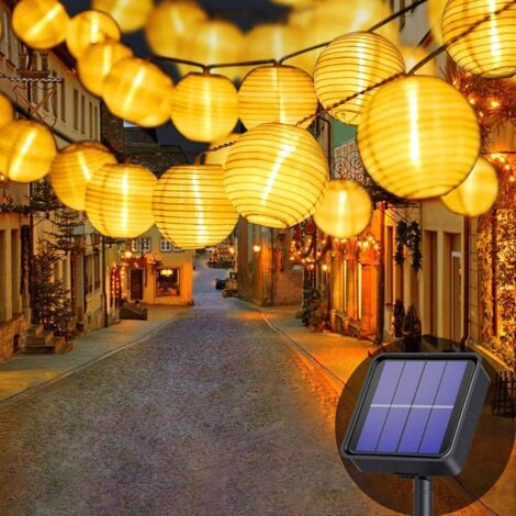 Solar-lichterkette Für Den Außenbereich, 7 M, 50 Led-laternen, 8 Modi, Wasserdichte Solarleuchten Für Garten, Balkon, Hof, Hochzeit, Weihnachten, Party (warmweiß) [energieklasse A+++]