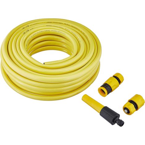 Tuyau Croix Tissu, 12,7 Mm (1/2"), 20 M Mit Robinetterie 20 M Gelb