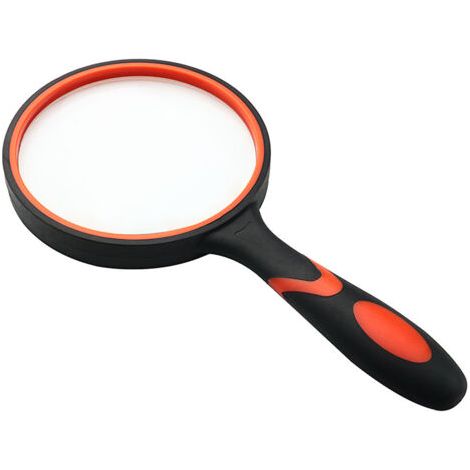 100-mm-leselupe, Groß, Tragbar, 10-fache Vergrößerung Mit Rutschfestem, Weichem Gummigriff, 100 Mm Durchmesser, Zum Lesen Von Büchern, Echtglas, Zum Lesen Von Zeitungen, Kreuzworträtseln
