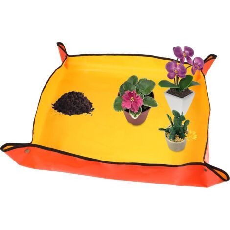 Topfmatte Für Zimmerpflanzen, Orangefarbene, Umweltfreundliche Polyethylen-topfmatte, 50 X 50 Cm, Dick, Wasserdicht, Tragbar