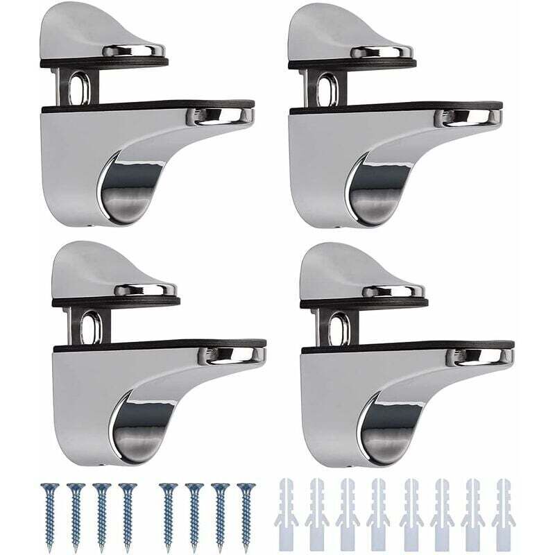 4 Stück Glastablett-stütze, Verzinkte Zinklegierung, Badregal, Glasplatte Für Glas Und Holz, Nur 3–20 Mm Durchmesser, Max