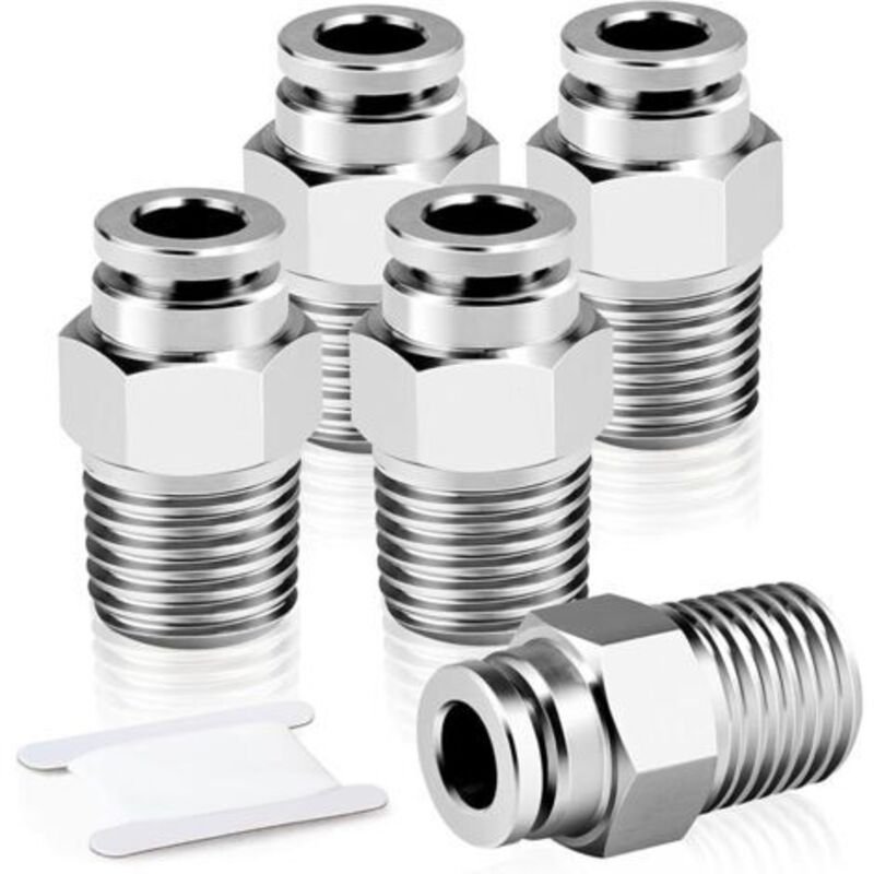 5 Stück Edelstahl 304-anschlüsse, Pneumatischer Steckanschluss, 6 Mm Rohr-außendurchmesser X 1/8 Zoll Bsp-außengewinde