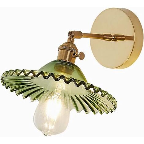 E27 Industrielle Wandleuchte, Glas-pendelleuchte, Lampenschirm, Glühbirne, Industrielle Deckenleuchte, Hängelampen, Wandleuchte, Nachttischlampe (grün)