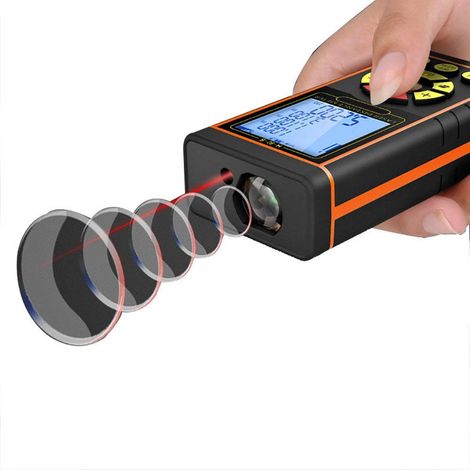 Tragbares Laser-entfernungsmessgerät 40 M/60 M/80 M/100 M, Digitales Messwerkzeug Mit Griff, Hintergrundbeleuchteter Wasserwaage, 4-zeiligem Lcd-display Und Tragetasche, Schwarz – 40 M