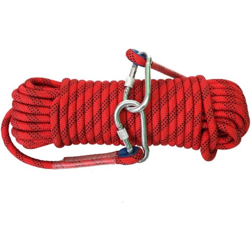 Kletterseil, 10 M Kletterseil, Kletter-lanyard, Nylonseil, 10 Mm Kletterseil, Mit 2 Karabinern, Geeignet Für Klettern, Abseilen, Sportrettung
