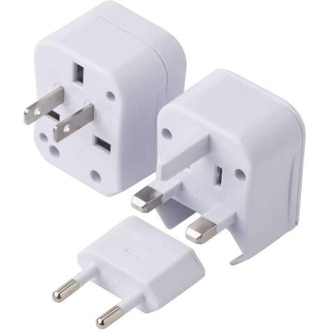 Reiseadapter – Universeller Internationaler Steckdosenadapter – 3-in-1-spitzen – 220 V (weiß)