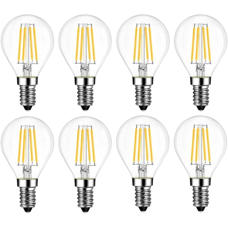 8 Stück E14 4 W Dimmbare G45 (g14) Led-glühbirne, Entspricht 60 W Edison-glühlampe, 3000 K Warmes Licht