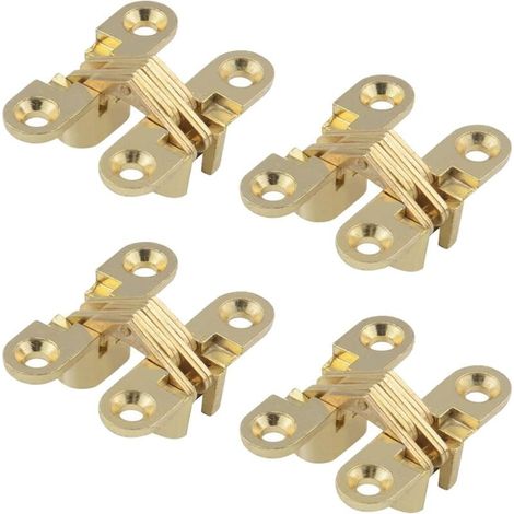 Charnière Cachée, Croix Charnières, Charnière Invisible, Charnières Croisées Invisibles Für Porte Pliante À 180 Grad, Für Möbel, Porte En Bois, Armoire, Placard, Boîte En Bois, 4er-pack