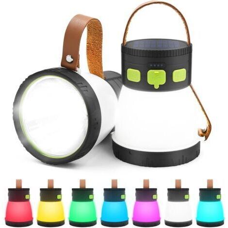 Lanterne Solaire Camping Wiederaufladbare, Lampe Camping Led, Lampe Torche Pour Eclairage Extéieur, Lampe D'Extérieur, 1500 Lumen, Portable, Spot
