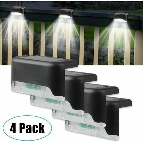4er-pack Solar-zaunleuchten, Solarlampen, Außentreppen, Zaun, Decks, Dekoration, Wasserdicht, Warmweiß