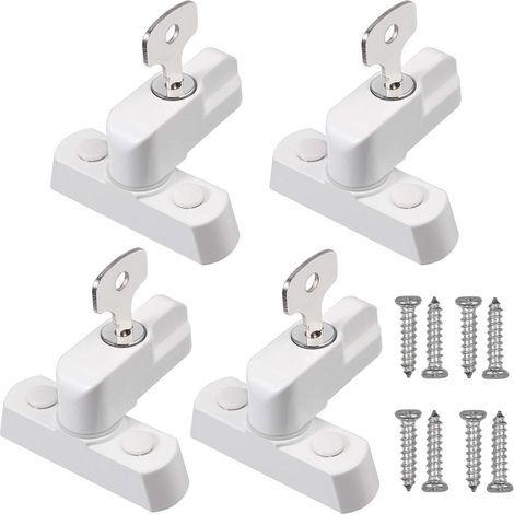 Fensterschlösser Mit Schlüssel, Robuste Fensterschlösser Aus Zinklegierung Für Pvc-türen Und Fenster, 4 Stück, Weiß