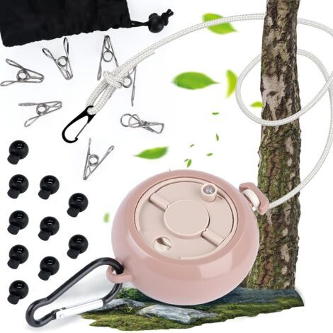 Tragbare Reise-wäscheleine, 10 M Lange Outdoor-camping-wäscheleine Mit 10 Festen Schlaufen Und 20 Winddichten Clips, Einziehbare Camping-wäscheleine Für Outdoor-camping-reisen