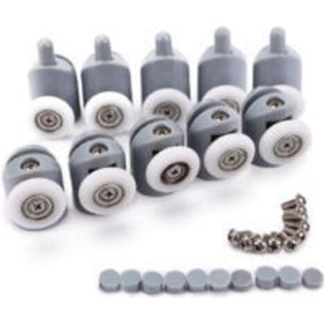 10 Stück Duschtürrollen, Verstellbare Doppelrollen, Duschabtrennung Für Badezimmer, 25 Mm, 5 Oben Und 5 Unten