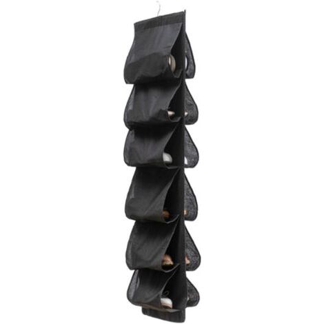 Schuh-organizer Zum Aufhängen Hinter Der Tür, 117 X 32 Cm, Mit 12 Taschen, Organizer Über Der Tür, Schuhregal Über Der Tür, Schwarz