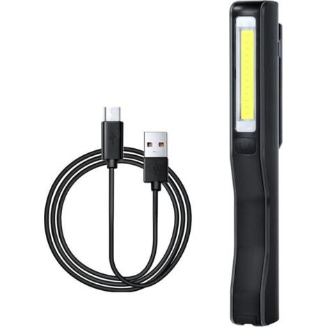Wiederaufladbare Led-arbeitsleuchte, 350 Lumen, Cob-mechanikerlampe, Extrem Leistungsstarke Taschenlampe, Für Auto, Garage, Werkstatt, Heimwerker Mit Usb (schwarz)