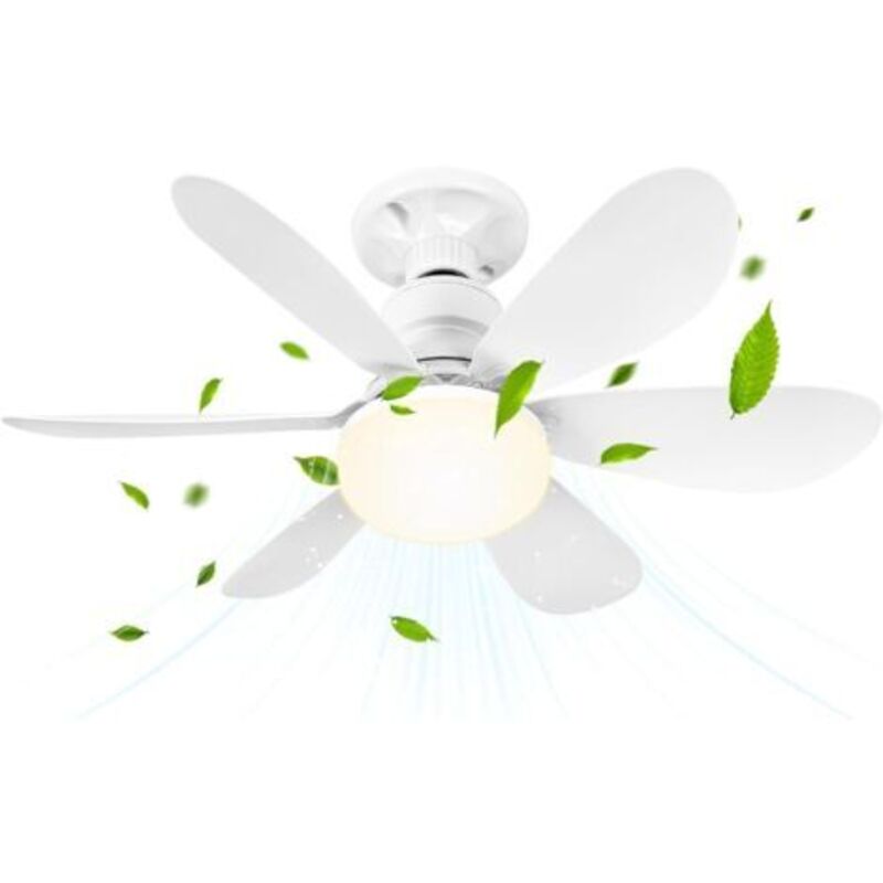 Deckenventilator Mit Led-beleuchtung Und Fernbedienung, 52 Cm, 40 W, Kleiner Dimmbarer Led-ventilator Mit Doppelter E27-leuchte