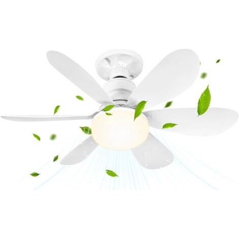 Deckenventilator Mit Licht Und Fernbedienung, 40 W Dimmbare Led Mit E27-fassung, Kronleuchter Für Schlafzimmer Und Wohnzimmer, 6 Flügel, 3 Geschwindigkeiten, Timer Mit Sockel.