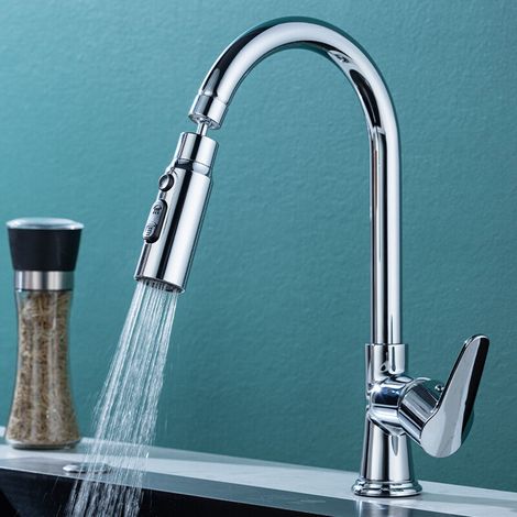 Küchenspüle-wasserhahn, 360-grad-spray, 3 Modi, Küchenarmatur-düse Mit Luftsprudler, Küchenspüle-mischbatterie, Drehbarer Wasserhahnkopf, Universeller Drehbarer Wasserhahn-adapter