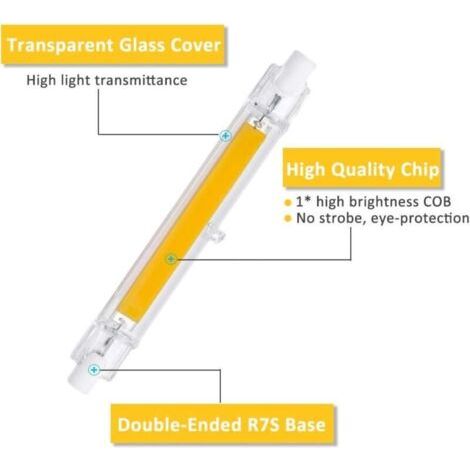 R7s Led-glühbirne, 118 Mm, 20 W, Kaltweiß 6000 K, 2000 Lm, Nicht Dimmbar, R7s 118 Mm Schlanke Cob-led-glühbirne Für Wand-/stehleuchte, 2er-pack