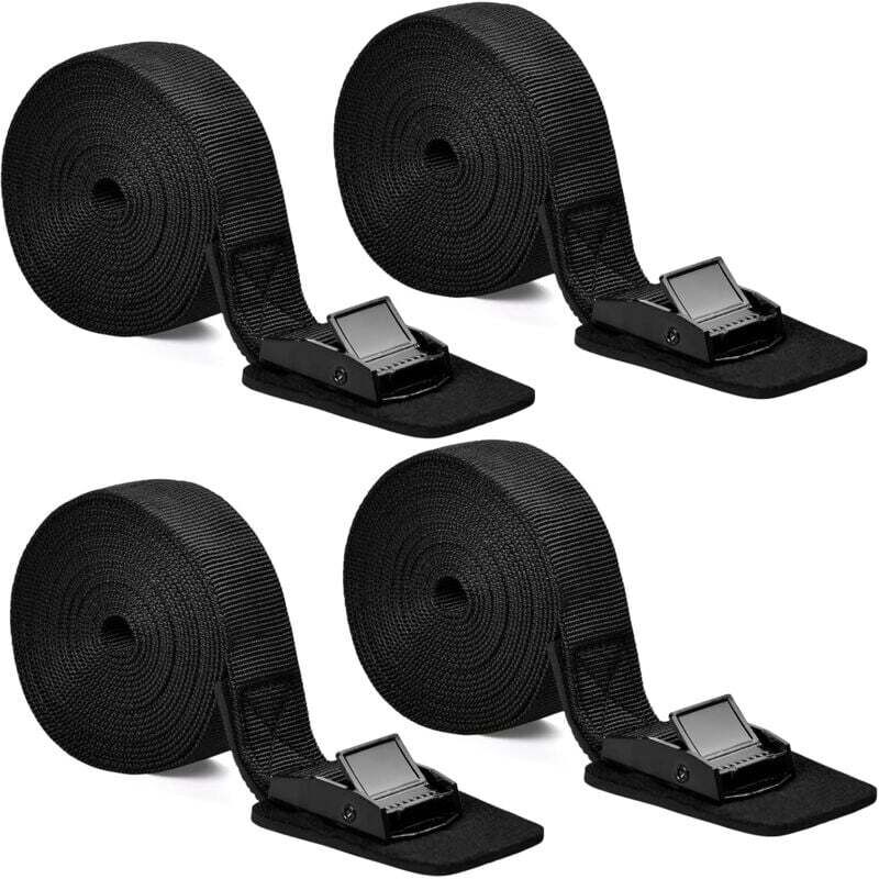 4 Stk. Befestigungs-sangle, Befestigungs-sangle Mit Verstellbarem Boucle, Spannungs-sangle Mit Pince-sangle, Serrage-sangle-fixierungs-sangle-cliquet-sangle Für Den Transport Von Fahrrad- Und Motorrad
