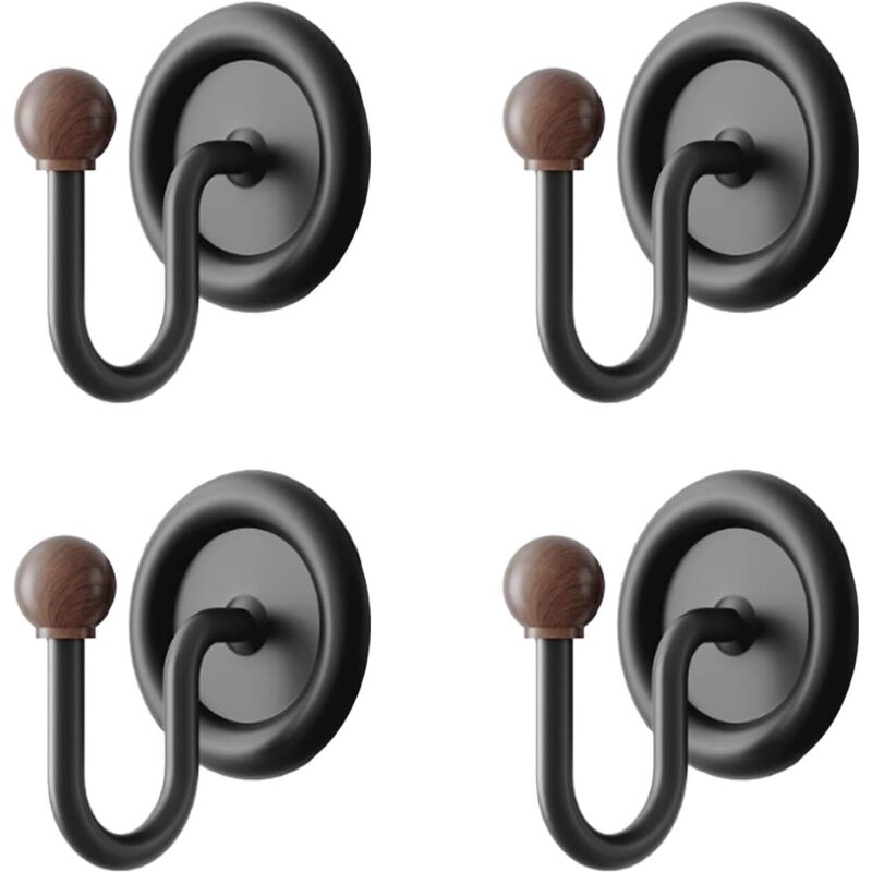 Lot Von 4 Gehäkelten Klebebändern Ohne Haken – Kreise Mit Holzadern, Multifunktion Für Servietten Und Bademäntel, Stützen Für Wände Im Badezimmer, Küche, Toilette Und Büro