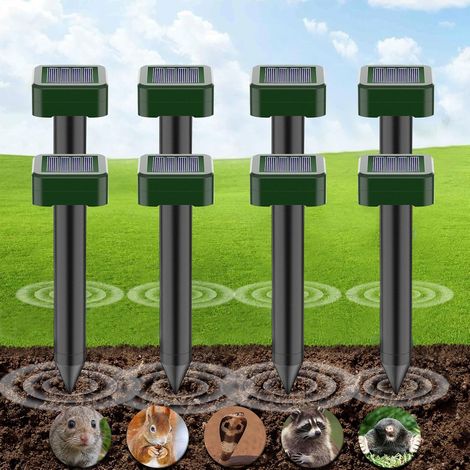 Solar Répulsif 8 Piece, Anti-taupes Für Ultrasons, Répulsif Contre Les Insectes D'Extérieur, Répulsif Serpent Ultrason, Für Campagnols, Gophers Und Andere Tiere