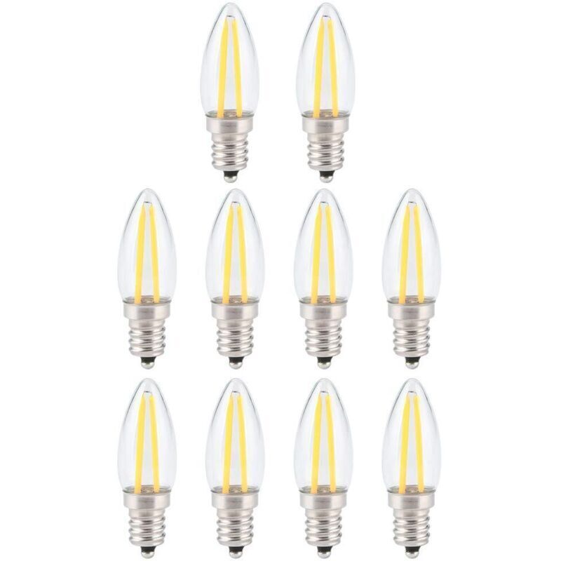 Ampulle Mit Led-filament Im Retro-stil Mit Variabler Intensität, Ampulle Led E12 2w Mit Weißem Licht Und Lampenschutz