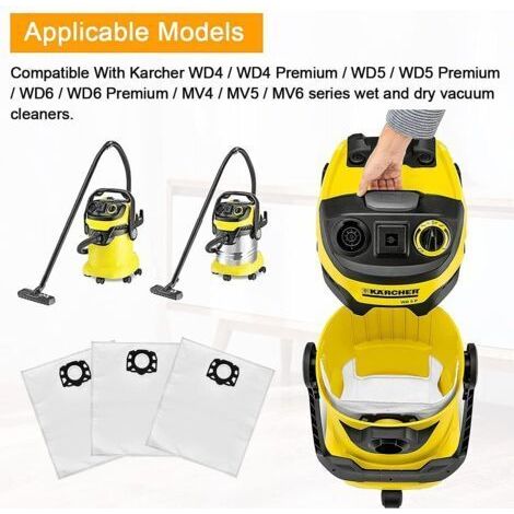8 Stück Beutel Für Karcher Wd5 Wd4 Wd6 Mv4 Mv5 Mv6 Staubsauger Filterbeutel Für Karcher Ersatzfilter 2.863-006.0