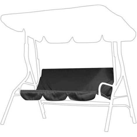 Außenbalancierung 3 Plätze Chaise Coussin Étanche Ersatz-housse De Siège Pivot Patio Swing Chaise Housse De Protection Extérieur Pour Patio Jardin Yard (schwarz)