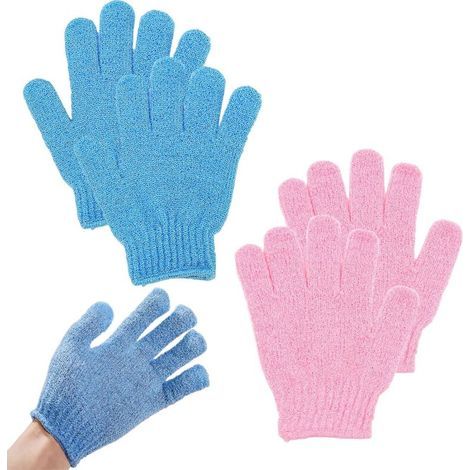 2 Sets Peeling-handschuhe, Peeling-badehandschuhe, Körperpeeling-handschuh, Fünf-finger-badehandschuhe Für Männer, Frauen, Kinder Für Peeling/dusche/bad/spa/massage (2 Farben)