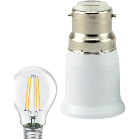 Konverter Von E27-glühbirnen In B22, Glühbirnen-adapter Für Led-leuchten, Glühbirnen-unterstützung Für Led/cfl Und Glühbirnen [energieklasse A]