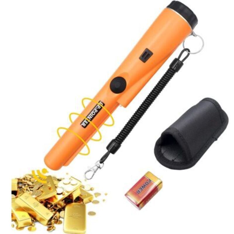Pr Tragbarer Metalldetektor, 360°-scan-metalldetektor, Wasserdichter Metall-pinpointer Mit Integrierter Led-anzeige/alarmlicht/9-v-batterie, Für Die Suche Nach Goldmünzen, Schmuck