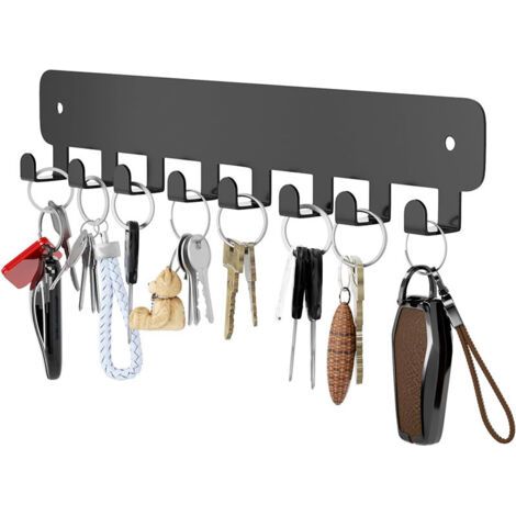 Wand-schlüsselhalter, 1 Stück, 8 Haken, Schlüsselhalter, Wandaufhänger Zum Aufbewahren Von Schlüsseln Und Post Am Eingang, Zum Aufhängen Von Küchenutensilien (schwarz)