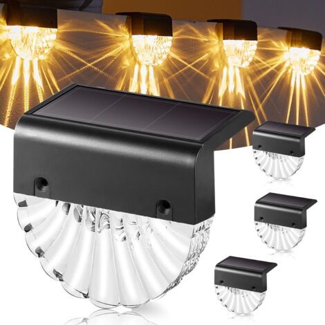 Solar Für Gartenleuchten Im Freien, Wasserdicht, Solar Für Gartendekoration, Led-gartenleuchten, 4 Stück, Für Terrasse Und Treppen, 2 Modi Led Warm/farbwechsel