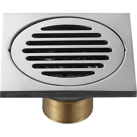 Duschsiphon Aus Edelstahl 304 Mit Abnehmbarem Schutzgitter Zum Zurückhalten Der Haare, Duschablauf – 10 X 10 Cm