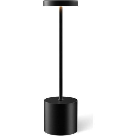 Wiederaufladbare Kabellose Tischlampe, Tragbare Led-schreibtischlampe, 3 Farben Dimmbare Kabellose Tischleuchte, Schwarz